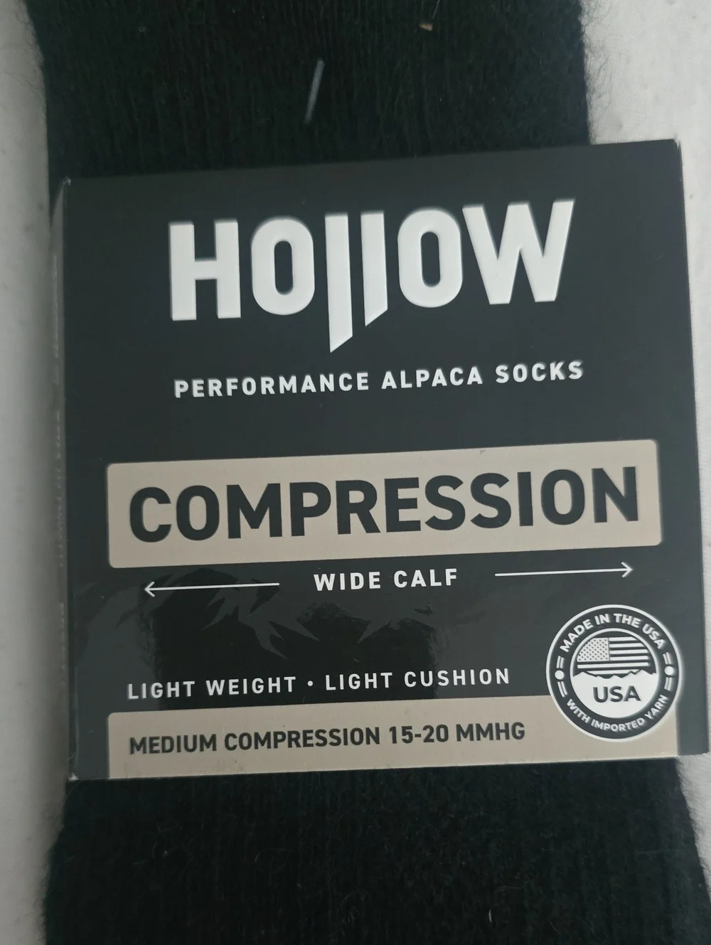 HOLLOW MEDIUM COMPRESSION WIDE CALF PERFORMANCE ALPACA SOCKS - NWT - M, L
